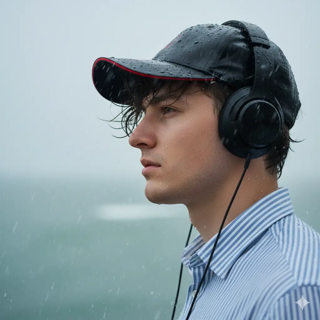 Rainy Side Profile Close-Up